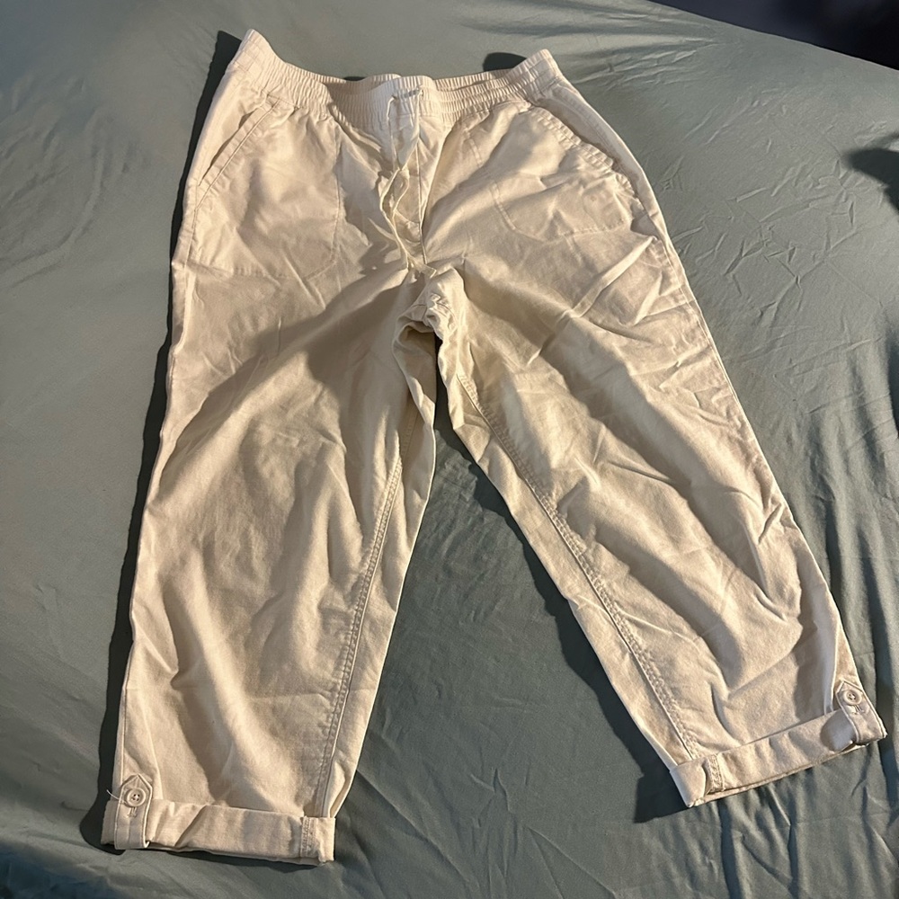 Talbots Cream Chinos Lightweight Cotton Blend